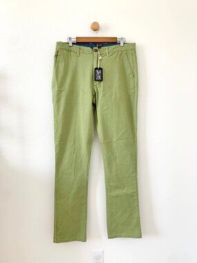 ❤️ 3/50 Benny Gold San Francisco Sage Green Men Chino Pants 34x34